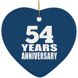 54th Anniversary 54 Years - Heart Ornament