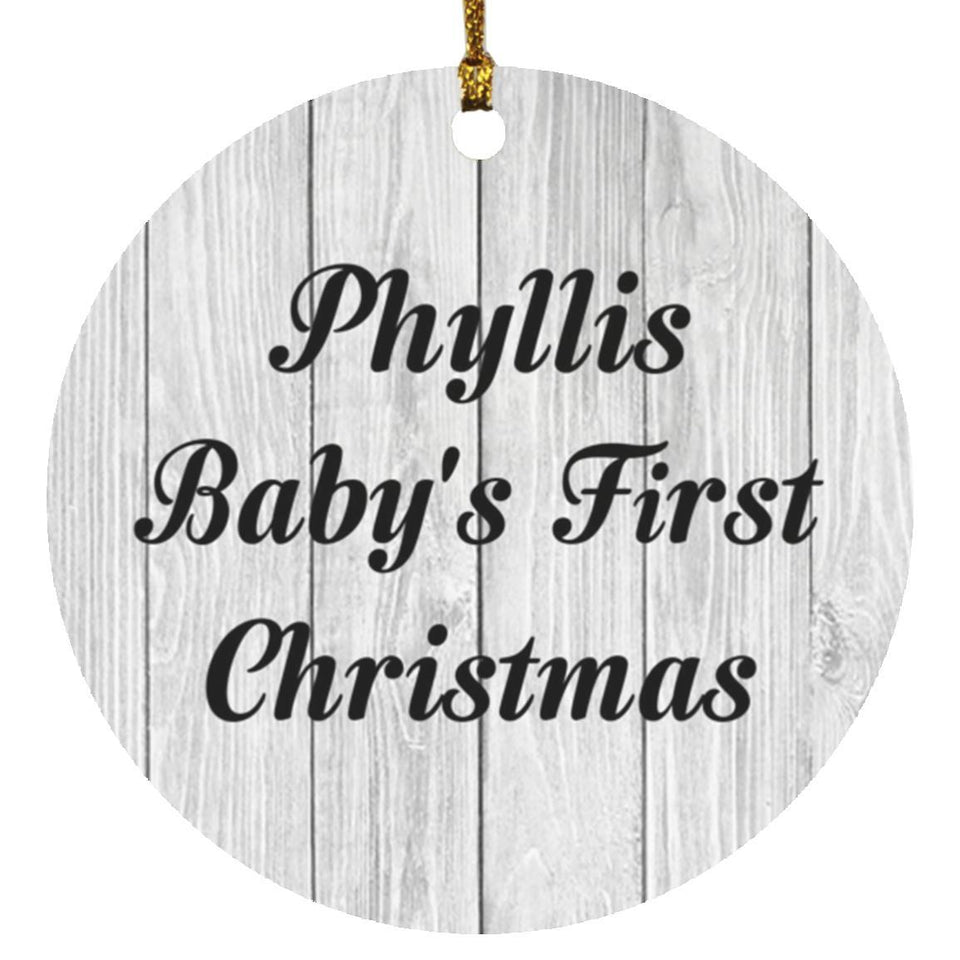 Phyllis Baby's First Christmas - Circle Ornament F