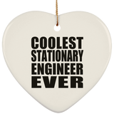 Coolest Stationary Engineer Ever - Heart Ornament