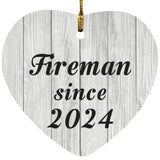 Fireman Since 2024 - Heart Ornament F