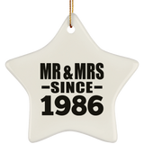 38th Anniversary Mr & Mrs Since 1986 - Star Ornament
