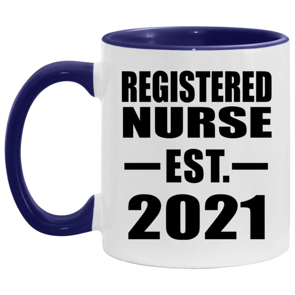 Registered Nurse Established Est. 2021 - 11oz Accent Mug Purple