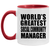 World's Greatest Social Community Manager - 11oz Accent Mug Red