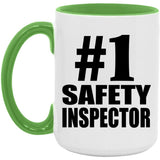 Number One #1 Safety Inspector - 15oz Accent Mug Green