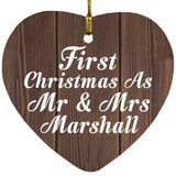 First Christmas As Mr & Mrs Marshall - Heart Ornament D