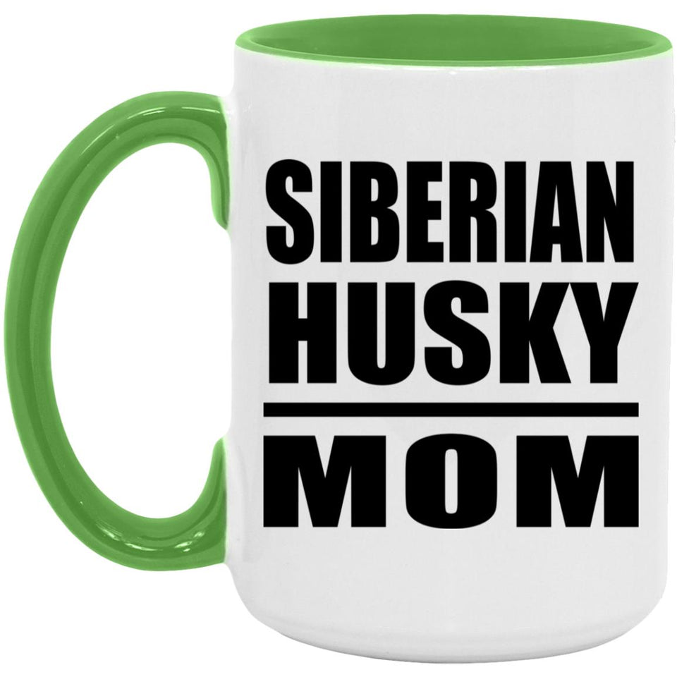 Siberian Husky Mom - 15oz Accent Mug Green