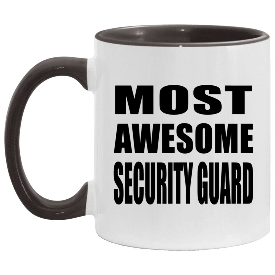Most Awesome Security Guard - 11oz Accent Mug Black