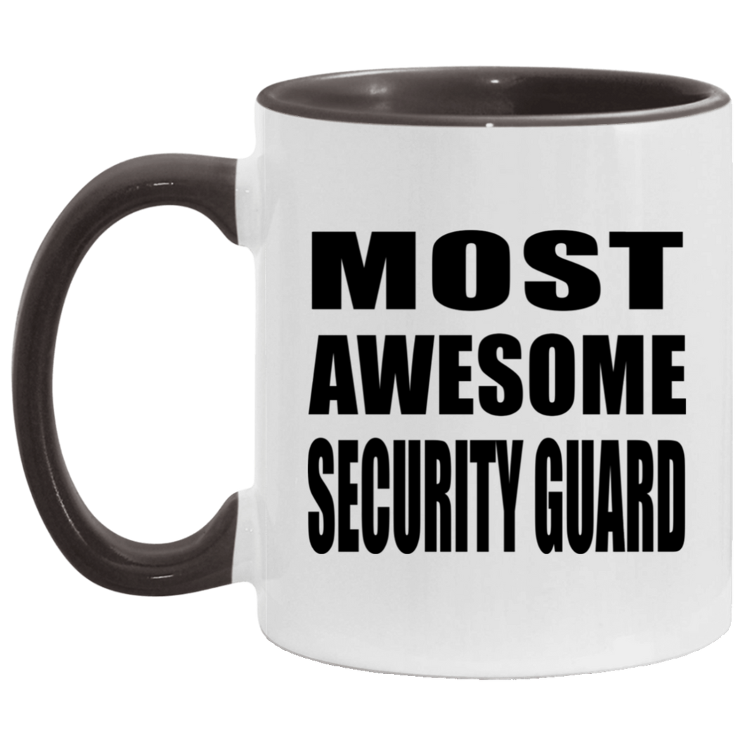 Most Awesome Security Guard - 11oz Accent Mug Black