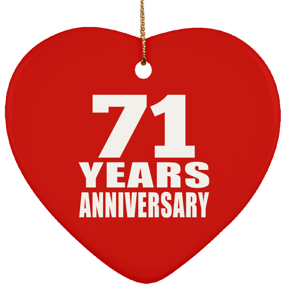 71st Anniversary 71 Years - Heart Ornament