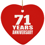 71st Anniversary 71 Years - Heart Ornament