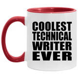 Coolest Technical Writer Ever - 11oz Accent Mug Red