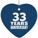 33rd Anniversary 33 Years - Heart Ornament
