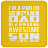 Proud Security Guard Dad Of Awesome Son - Drink Coaster