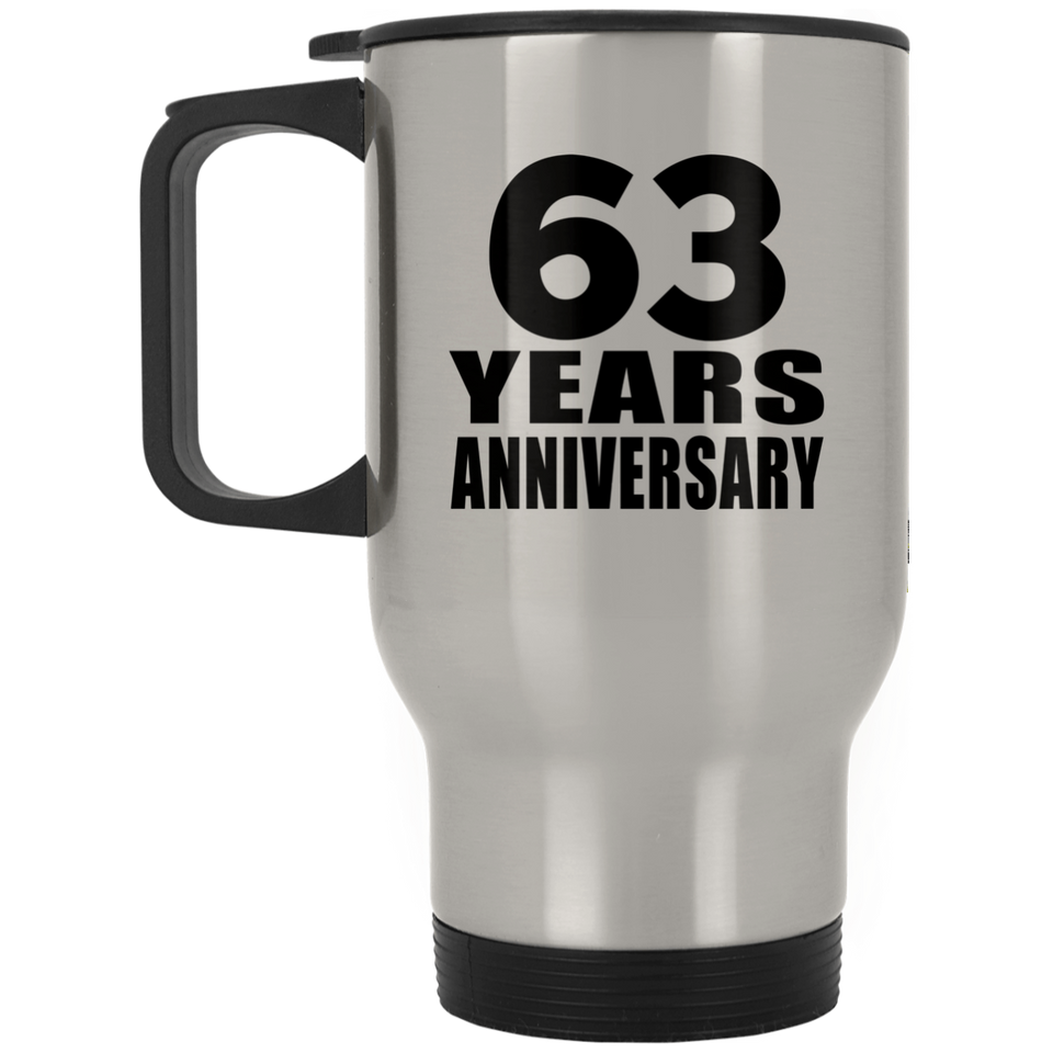63rd Anniversary 63 Years - Silver Travel Mug