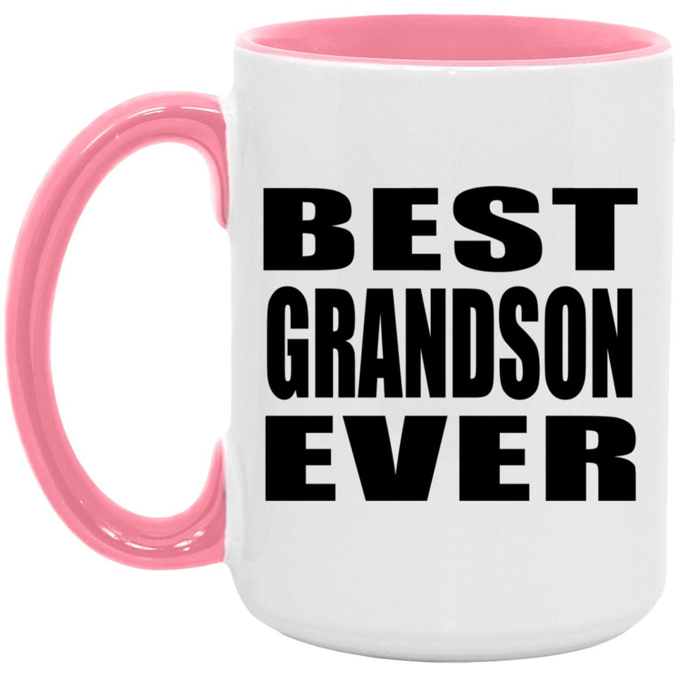 Best Grandson Ever - 15oz Accent Mug Pink