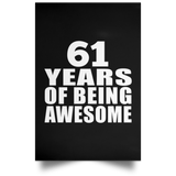 61st Birthday 61 Years Of Being Awesome - Poster Portrait
