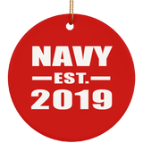 Navy Established EST. 2019 - Circle Ornament