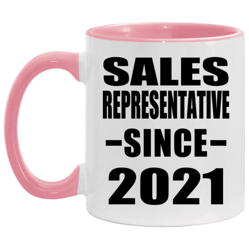 Sales Representative Since 2021 - 11oz Accent Mug Pink