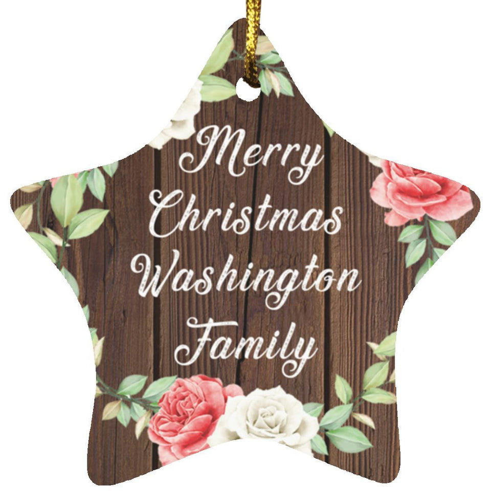 Merry Christmas Washington Family - Star Ornament A