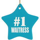 Number One #1 Waitress - Star Ornament