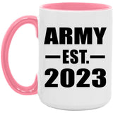 Army Established EST. 2023 - 15oz Accent Mug Pink