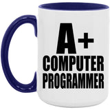A+ Computer Programmer - 15oz Accent Mug Purple