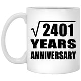 49th Anniversary Square Root of 2401 Years Anniversary - 11oz Coffee Mug