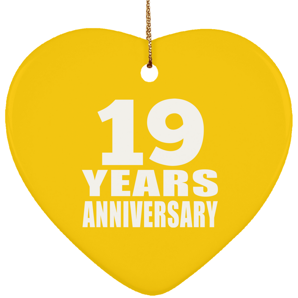 19th Anniversary 19 Years - Heart Ornament