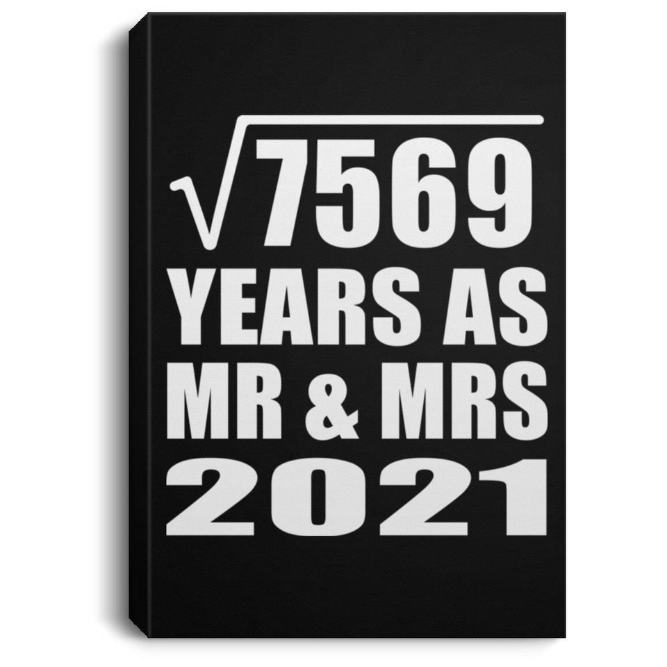 87th Anniversary Square Root of 7569 Years As Mr & Mrs 2021 - Canvas Portrait