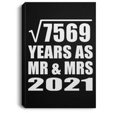 87th Anniversary Square Root of 7569 Years As Mr & Mrs 2021 - Canvas Portrait