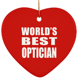 World's Best Optician - Heart Ornament
