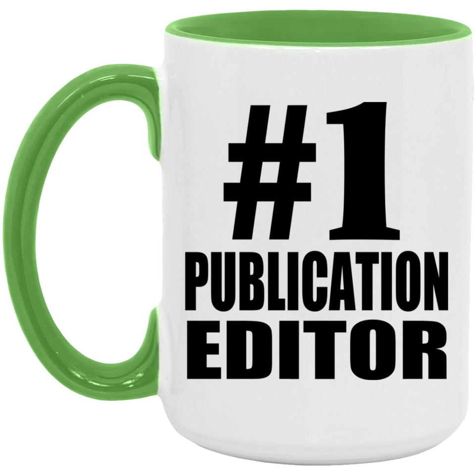 Number One #1 Publication Editor - 15oz Accent Mug Green
