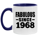 56th Birthday Fabulous Since 1968 - 11oz Accent Mug Purple