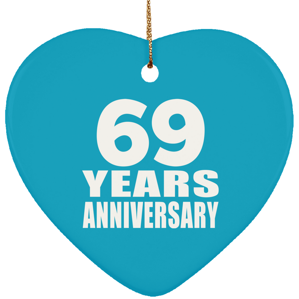 69th Anniversary 69 Years - Heart Ornament