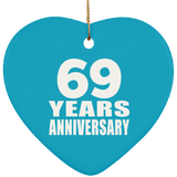 69th Anniversary 69 Years - Heart Ornament