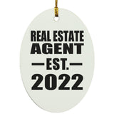 Real Estate Agent Established EST. 2022 - Oval Ornament