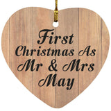 First Christmas As Mr & Mrs May - Heart Ornament C