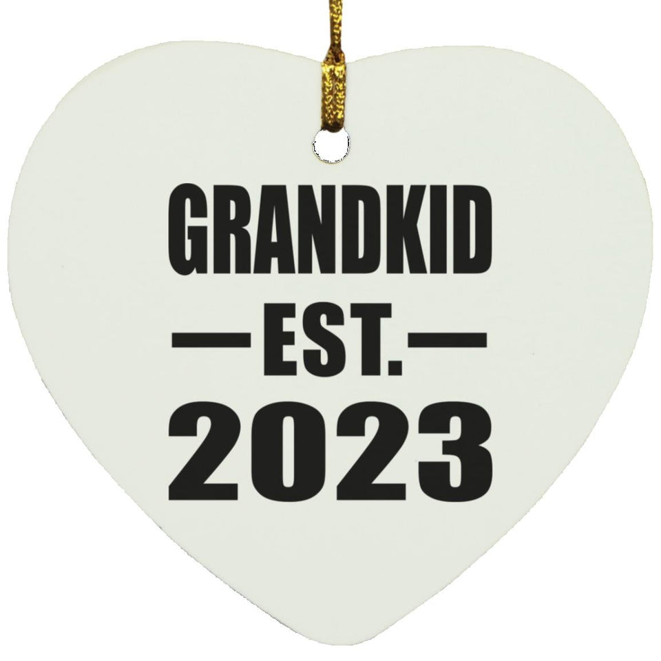 Grandkid Established EST. 2023 - Heart Ornament
