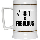 9th Birthday Square Root of 81 & Fabulous - Beer Stein