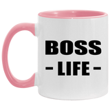 Boss Life - 11oz Accent Mug Pink
