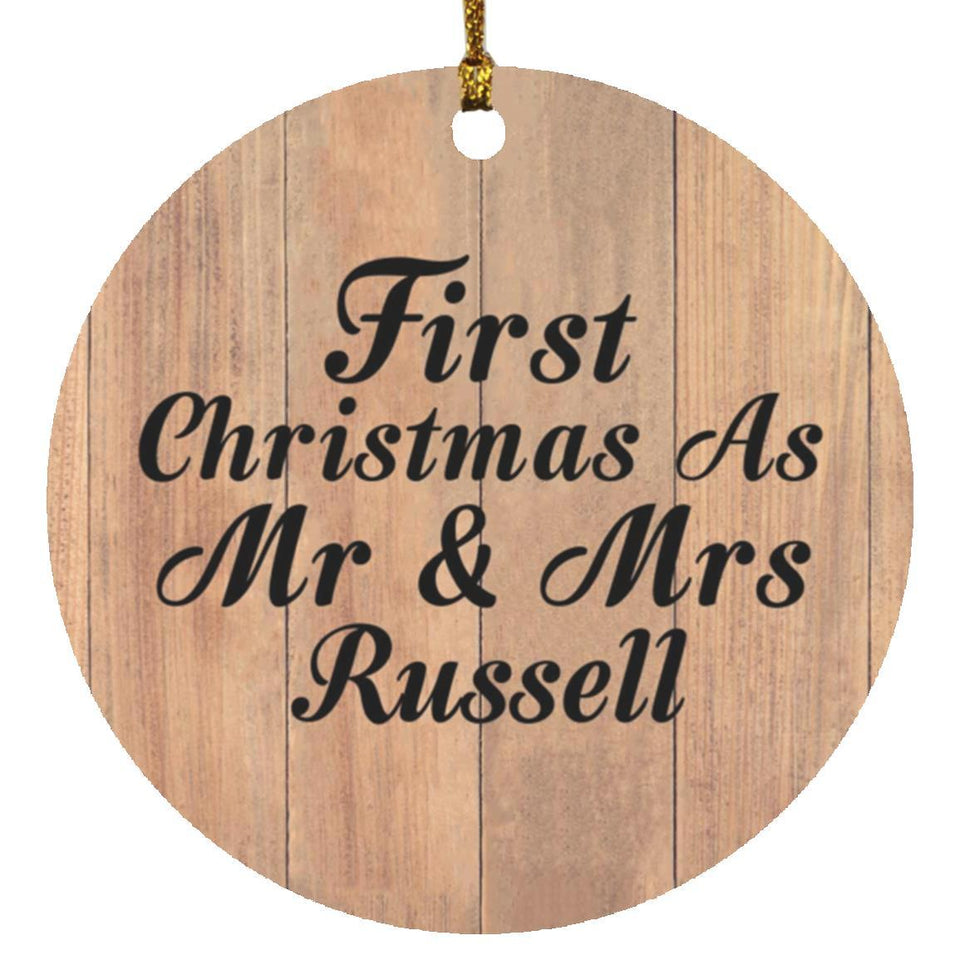 First Christmas As Mr & Mrs Russell - Circle Ornament C