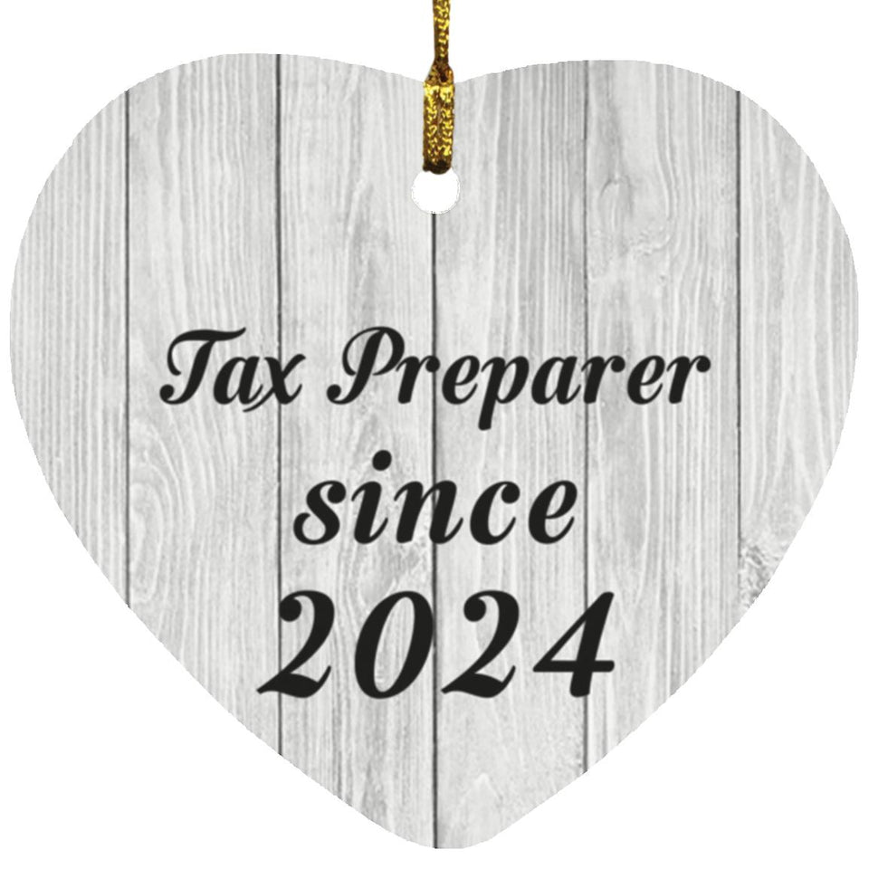 Tax Preparer Since 2024 - Heart Ornament F