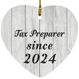 Tax Preparer Since 2024 - Heart Ornament F