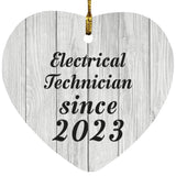 Electrical Technician Since 2023 - Heart Ornament F