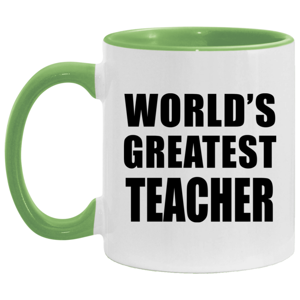 World's Greatest Teacher - 11oz Accent Mug Green