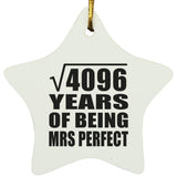 64th Anniversary Square Root of 4096 Years of Mrs Perfect - Star Ornament