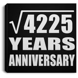 65th Anniversary Square Root of 4225 Years Anniversary - Canvas Square