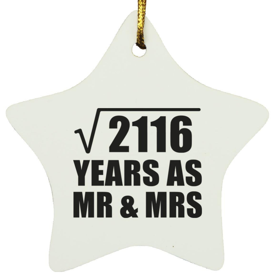 46th Anniversary Square Root of 2116 Years As Mr & Mrs - Star Ornament