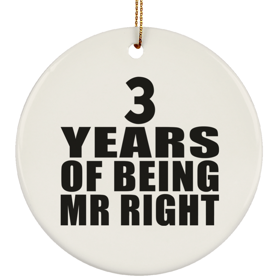 3rd Anniversary 3 Years Of Being Mr Right - Circle Ornament