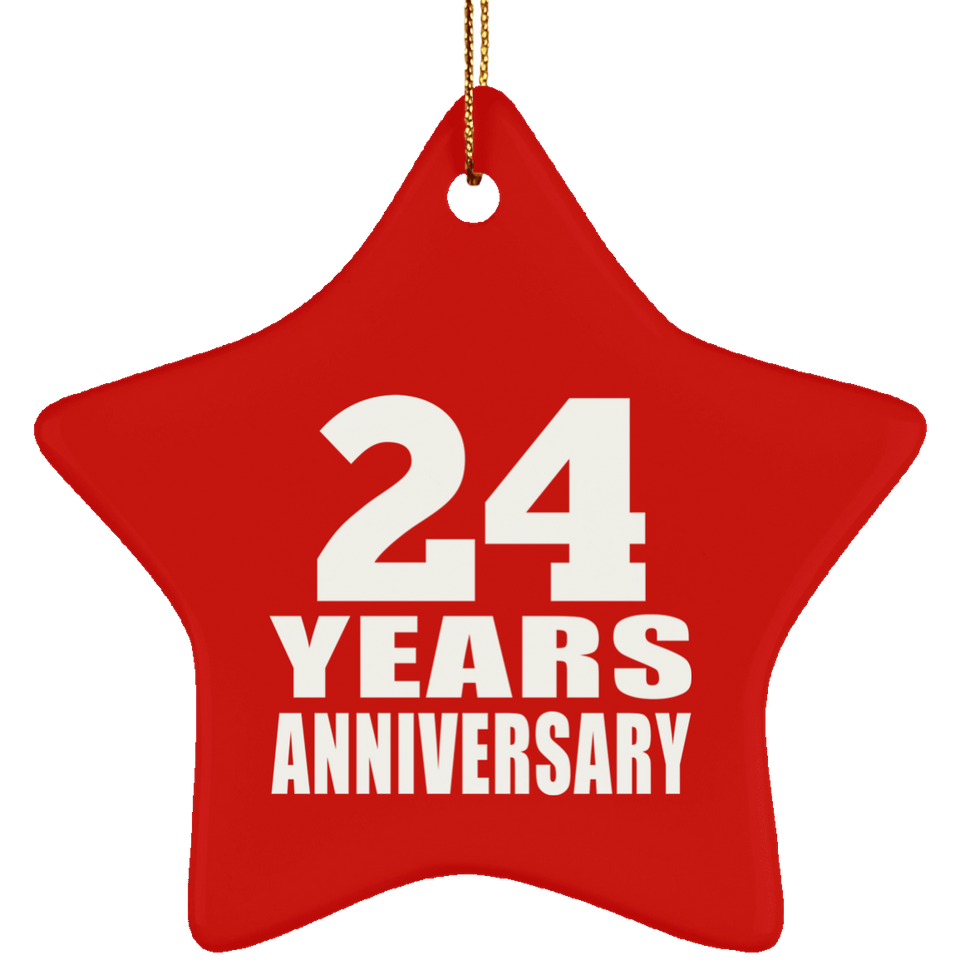24th Anniversary 24 Years - Star Ornament